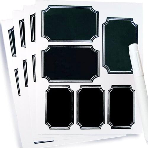 Chalkboard Sticker With a White Liquid Mark Pen Stickers Water Resistant 2 Inch Sticker For Jar Pantry Decoration Blackboard