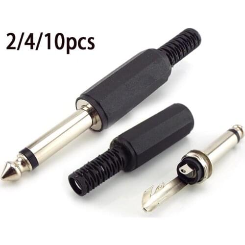 6.35mm / 6.5mm 2 Pole Mono Amplifier Plug 6.35 / 6.5 2 Pin Microphone jack plug-in Audio Connector adapter