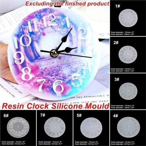 7 Style Silicone Mold Clock for Jewelry Clock Resin Silicone Mold Handmade Tool DIY Epoxy Resin Molds Diy Accessories