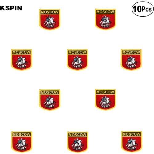 Moscow Flag Embroidery Patches Iron on Saw on Transfer patches Sewing Applications for Clothes in Home&Garden