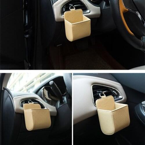 Car vent mobile phone holder storage bag PU leather for Porsche Cayenne Macan Macan S Panamera Cayman Carrera Porsche911 918 Box