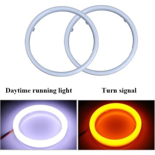 Car Angel Eyes 60mm 70mm 80mm 90mm 95mm 100mm 110mm 120mm 12V LED Halo Ring DRL Daytime Running Light Signal Lamps White Yellow