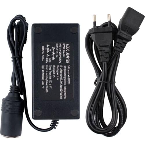 Car Power Adapter,DC 110V 220V To 12V 5A Car AC Adapter,Car Cigarette Lighter Converter Inverter,220V 12V Lighter with EU Plug