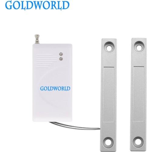 Free Shipping!1pcs/lot Wireless 1527 433MHz Wired Metal Garage Door Magnetic Contact Sensor Detector For GSM Home Alarm