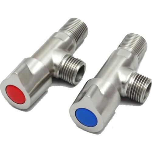 Lead-free casting 304 stainless steel triangle valve hot and cold water faucet angle valve