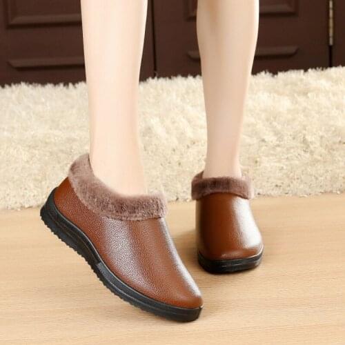 Lady Lazy Shoes Winter Women Shoes Home Soft Bottom Ankle Boots Plus Velvet Cotton Waterproof Anti-ski Women Boots Zapatos Mujer