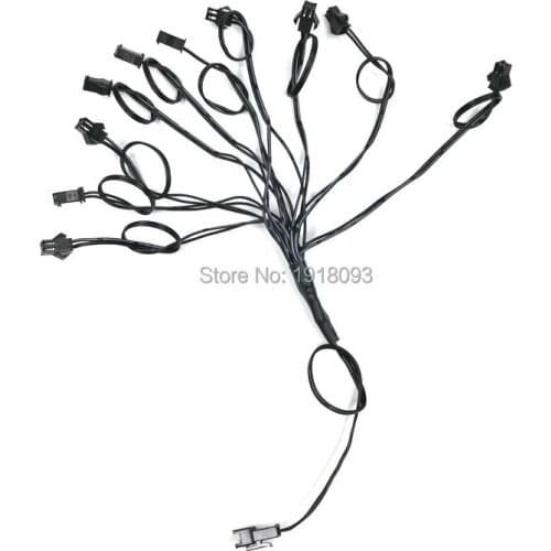 Cheap High quality One in Ten Splitter EL Wire Connector accessories for one EL Driver load ten EL Wire/EL Strip for Party Suppl