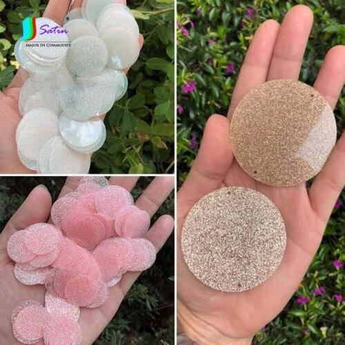 Round Black,White,Rose Gold,Pink,Light Diameter 30/50mm 1-Hole Big Glitter Sequins A0241L