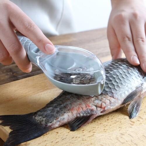 Kitchen Fish Scale Scraper Fishing Scale Brush Graters Fast Remove Fish knife Cleaning Peeler Scaler Scraper With Knife Device