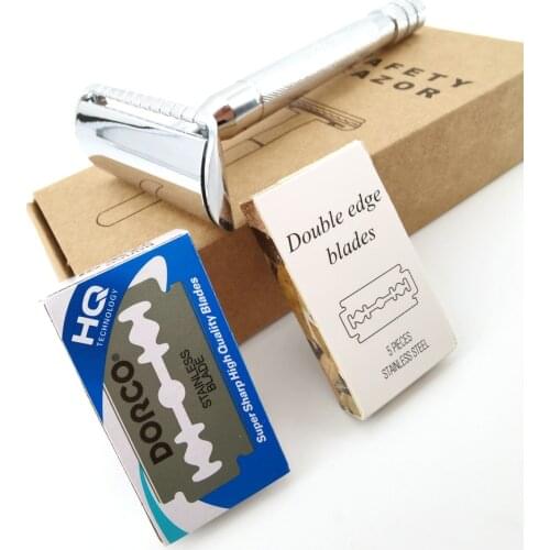 Metal Double Edge Razor for Men with Safety Razor Stand,Metal Double Edge Razor ,Fits All Double Edged Razor Blades