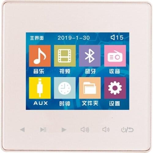 Mini Bluetooth 5.0 Wall Audio Sound Power Amplifier Background Music System Stereo Music Center for Hotel,Random Color