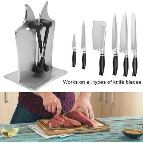 Stainless Steel Knife Sharpener Portable Home With Base Handheld Diamond Scissors Vegetable Adjustable Angle Kitchen Sharpener