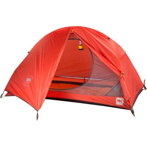 Tent 20D Silicone Fabric Ultralight 1 Person Double Layers Aluminum Rod Hiking Tent 4 Season With Camping Mat