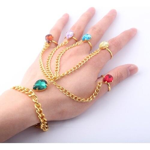 Hot Selling Film Peripheral Infinity Stones Gauntlet Hand Chain Bracelet Ring Cosplay Jewelry Gifts for Men Gemstone Bracelet