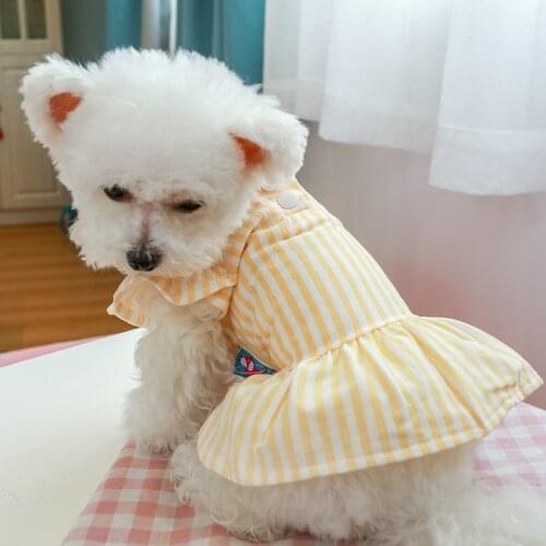 Dog Dresses Pet Spring and Autumn New Clothes Daisy Flowers POLO Princess Dress Teddy Bichon Dog Cat Clothes