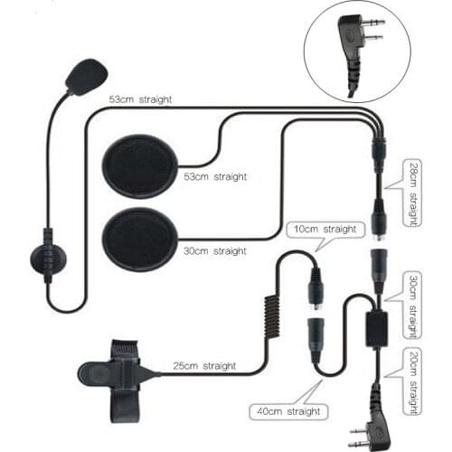 Half Helmet Headset 2 Pin PTT Motorcycle Headphone For Icom IC-F21/f11/IC-F26/IC-IV8 Maxon Yaesu Vertex Ham Radio Two Way Radio