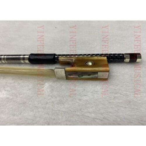Master professional 4/4 Violin Bow Carbon Fiber Bow Silver Silk Braided Carbon Fiber Bow Ox Horn
