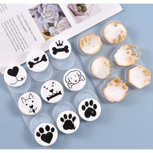 Transparent Silicone Mould Dried Flower Resin Decorative Craft DIY Pet Tag Irregular Base Mold Epoxy Resin Molds Handmade Tool