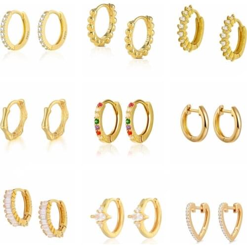 CANNER Real 925 Sterling Silver Minimalist Bohemian Round Ear Buckle for Women Punk Unisex Rock Hoop Earring Jewelry Accessories