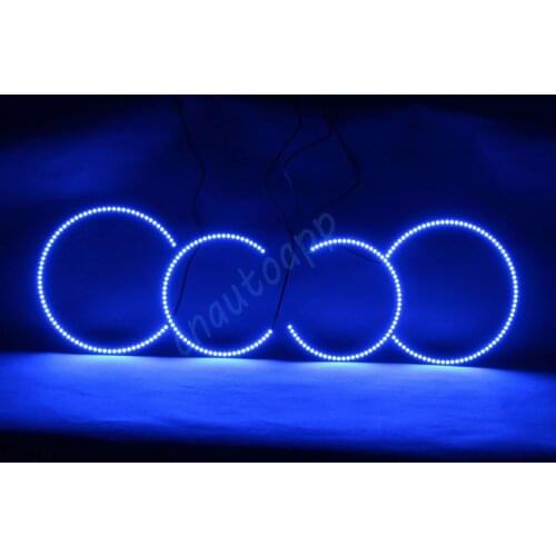 RGB Angel Eyes Multi-Color LED Ring DRL Car Headlight Wireless Bluetooth Phone App Control For Jeep Grand Cherokee 2010 LAREDO