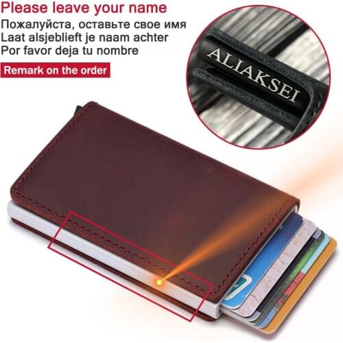 Luxury Leather Mini Pop Up Rfid Wallet for Men Money Bag Slim Card Holder Magic Wallet Short Purse Small Male Vallet 2020