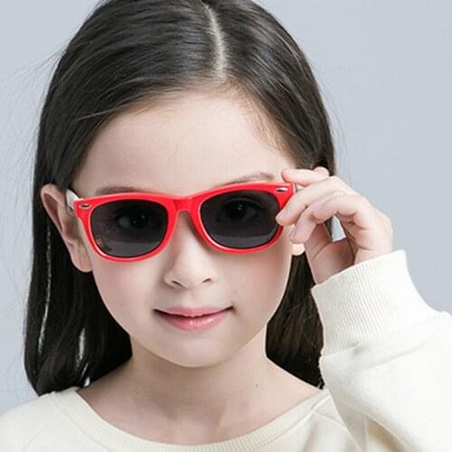 Kids Sunglasses Fashion Silicone Flexible Polarized Children Sunglasses UV400 Boy Girls Baby Shades Glasses With Boxes S802