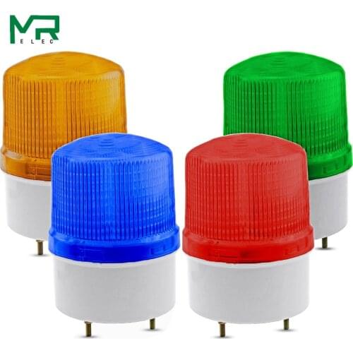 NO voice LED Alarm Lamp light siren yellow blue red green LED warning light 12V 24V 110V 220V