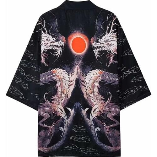 Yukata Japanese Traditional Kimonos Japanese Kimono Shirt Beach Leisure Loose Kimono Cardigan Men Traditional Japanese Kimono