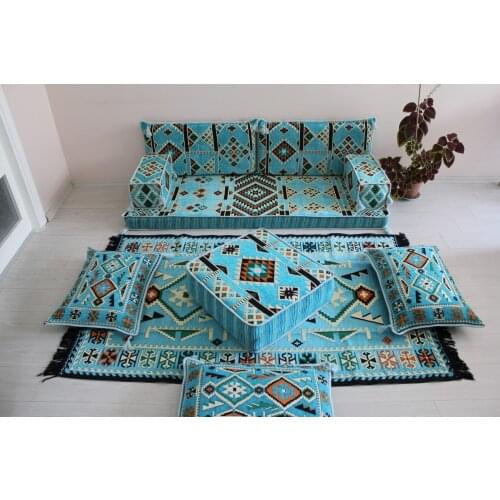 Outdoor Floor Seating, Arab Seat Oriental Patterns, Ottoman Table, Hookah Sofa, Carpet, Sofa, oriental pattern, Ottoman mas