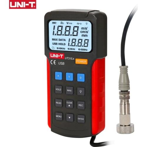 UNI-T UT315A Digital Vibration Testers Vibration Acceleration Velocity Displacement Measurement USB Connect PC Soft