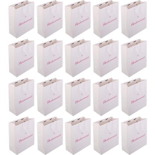 Pack of 20 The Bridesmaid Printed Paper Favour Gift Bag with Handle