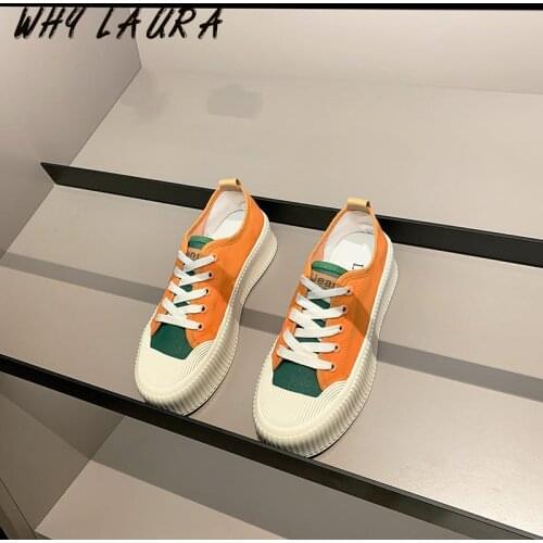 Spring-Summer 2021 canvas sneaker lovers comfortable shoes with flat shoes casual lace-up womens walking shoes