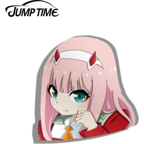 Jump Time 13cm x 9.2cm DARLING In The FRANXX Zero Two Car Stickers Vinyl Car Wrap Funny Decal Window Laptop Bumper Motorcycle