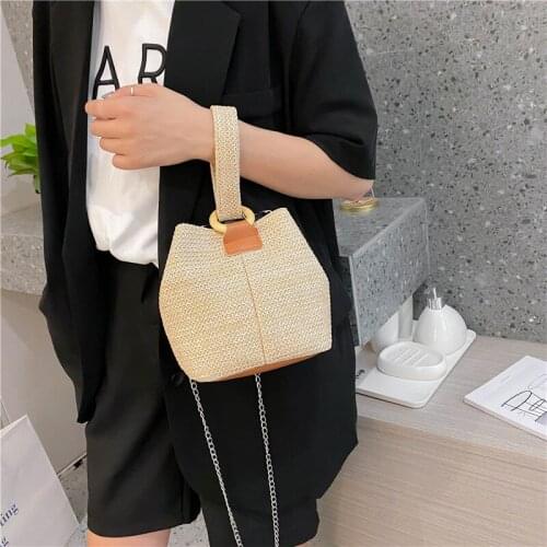 YoReAi 2021 New Designer Bag Woven Straw Pack Fashion Ladies Hand-woven Womens Handbags Shoulder Diagonal Bags Clutch Sac