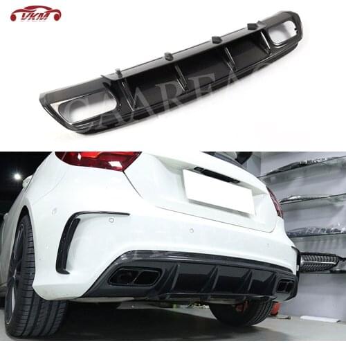Carbon Fiber Rear Lip Diffuser For Mercedes Benz A Class W176 A45 2016-2019 A Style Car Skid Plate Bumper Guard 2013-2018