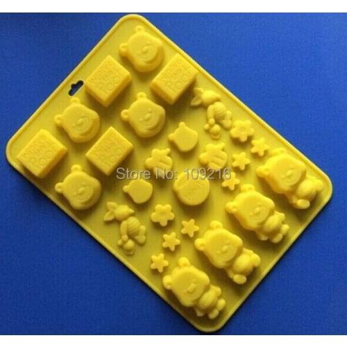 1pcs New style Bear (HY1-193) Green Good Quality 100% Food Grade Silicone Chocolate/Jelly/Pudding/Ice/Candy DIY Mold