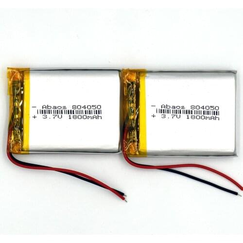 2PCS 3.7V 1800mAh 804050 Li-polymer Rechargeable Battery lithium Li-Po ion for MP3 MP4 KTV family microphone with GPS