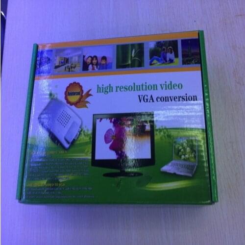 20pcs/lot Video to VGA Converter PC Laptop Composite Video TV RCA Composite S-Video AV In To PC VGA LCD Out Converter Adapter