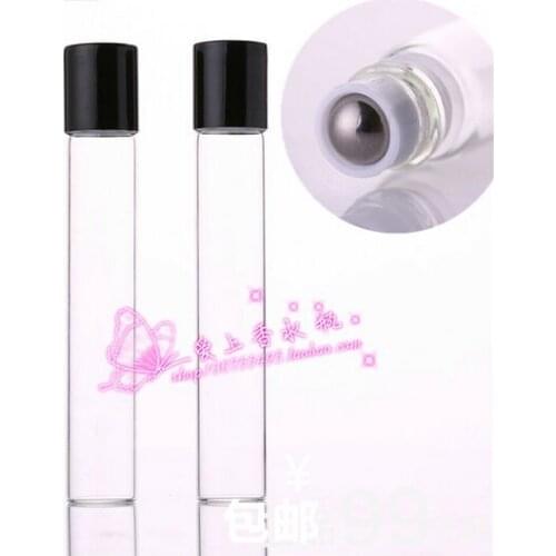 8ML Transparent Glass Steel Ball Beads Bottle of Oil Empty Roll On Bottle 10pcs/lot
