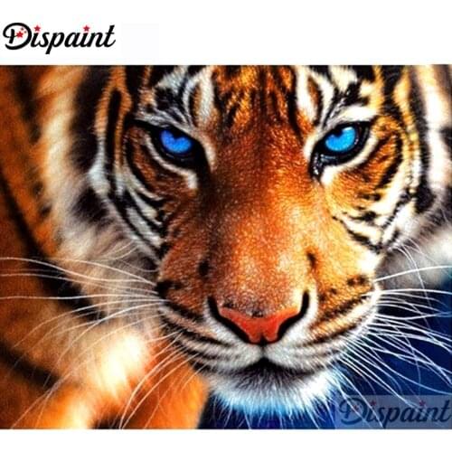Dispaint Full Square/Round Drill 5D DIY Diamond Painting "Animal tiger scenery" Embroidery Cross Stitch 5D Home Decor A11387