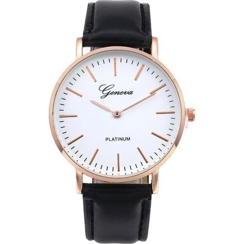 Watch Fashion Leather Quartz Men Women Watches Top Brand Geneva Luxury Casual Business Clock Man Ladies Watch Reloj Mujer Hombre