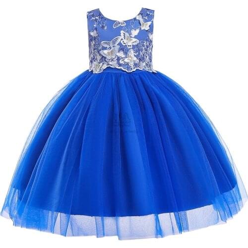 Girls Princess Kids Dresses for Girls Tutu Flower Embroidered Ball Gown Baby Girls Clothes Children Wedding Party Girls Dresses