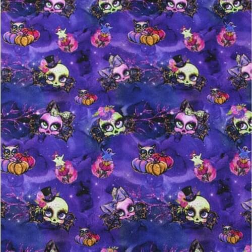 Skull Beauty Print 100% Cotton Digital Printing Fabric for Kids Clothes Bedding Set Hometextile Curtain Cushion Cover DIY