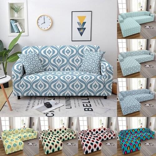 Geometric Elastic Sofa Covers For Living Room Corner Sofa Wrapes Spandex Stretch Couch Cover L Shape Sofa Need 2 pcs