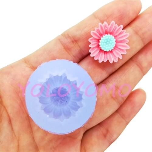 H426YL 20.2mm Fancey Flower Silicone Mold Fondant Cupcake Decoration Sugarcraft Resin Earrings Pendant Necklace Making Clay DIY