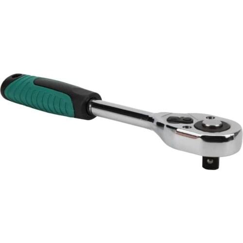Ratchet Wrench 1/2in 2-Way Drive Quick-Release Spanner with Non-Slip Grip Handle Green Hand Tool