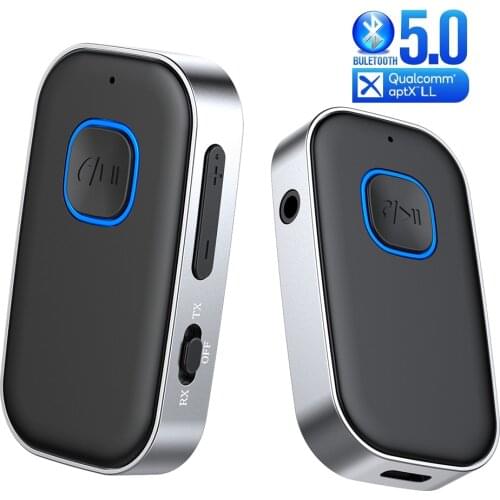 Konrisa Bluetooth 5.0 Audio Receiver aptX LL 3.5mm Jack Wireless Adapter for PC TV Car Bluetooth 5.0 Audio Adapter
