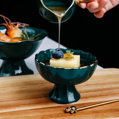 Creative Phnom Penh Dishes Birds Nest Bowl Syrup Ice Cream Cup Ice Cream Goblet Salad Bowl Dessert Bowl bowl set ceramic bowl