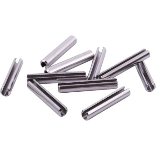 M4x25mm 304 Stainless Steel Split Spring Roll Dowel Pins 10Pcs