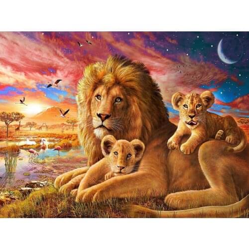 5D DIY diamond painting full circle diamond embroidery art animal picture lion mosaic cross stitch kit painting decoration